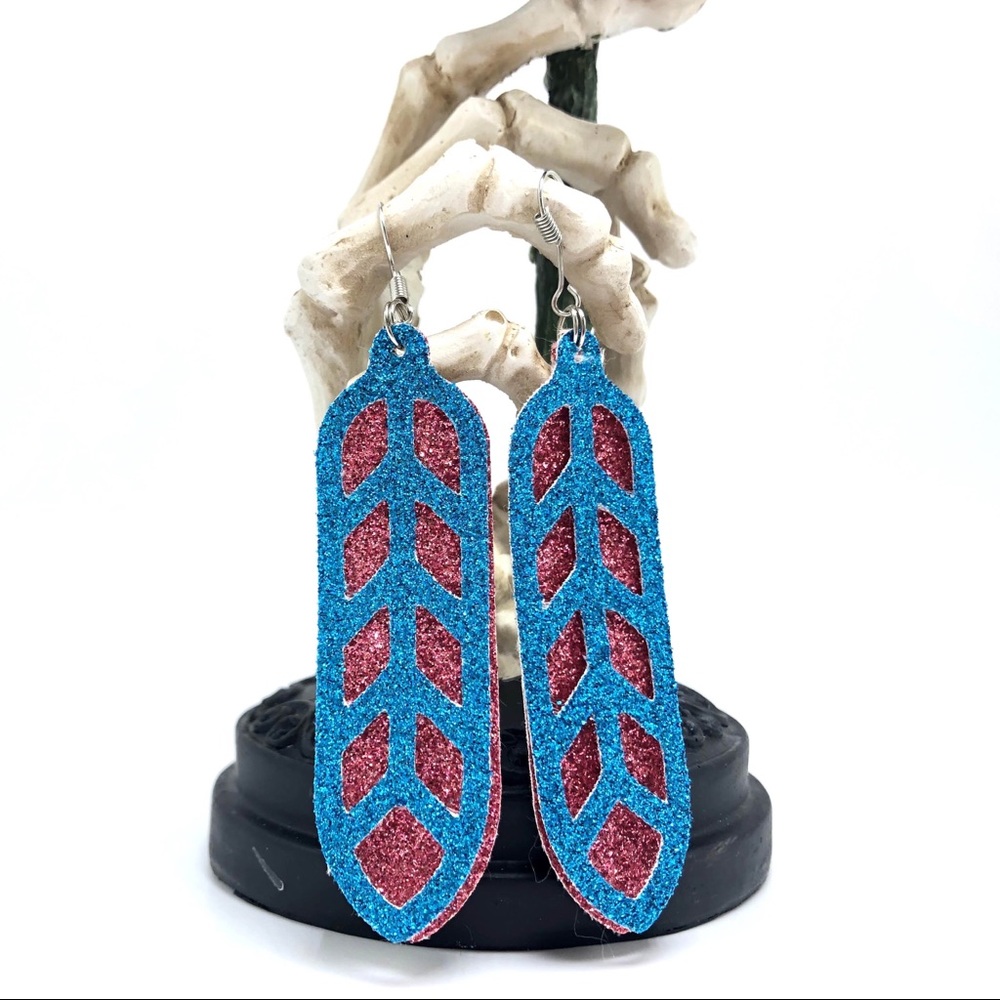 Handmade Glitter canvas earrings